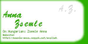 anna zsemle business card